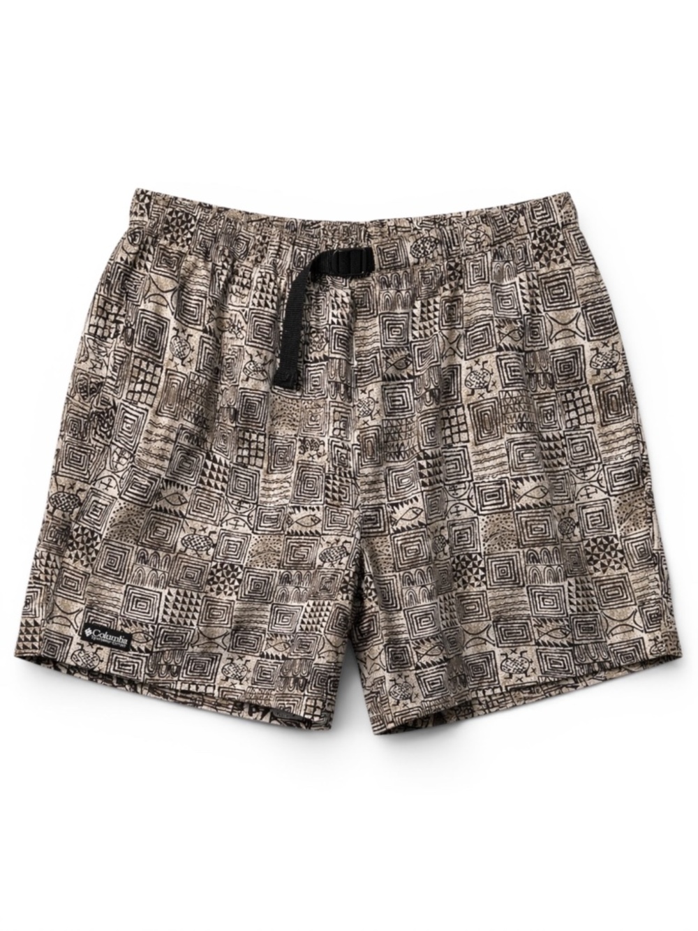 VINTAGE Columbia Nylon Swim Trunks Tribal Aztec Print Mens XL (Fits L-XL)